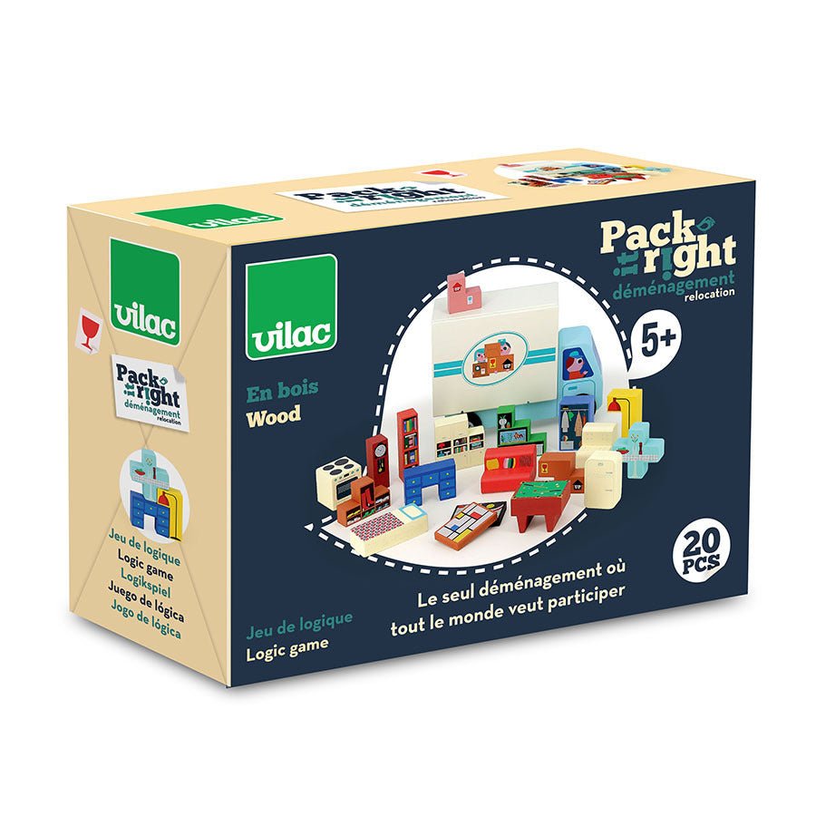 Vilac® Fa logikai játék, Pack it right - A költözés - Vilac - Készségfejlesztők