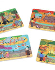 Vilac® Fa puzzle szett 4db - os - Állatkerti állatok - Vilac - Gyerekjátékok