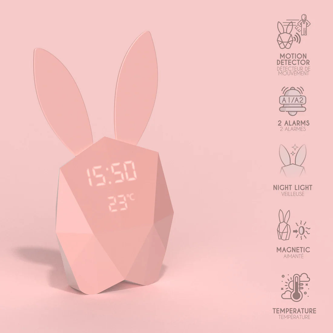 MOB® Cutie Clock ébresztőóra - Rose