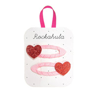 Rockahula® glitteres szív hajcsattok