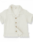 Baba rövid ujjú, gombos világos felső, prémium pamutból, letisztult stílusban