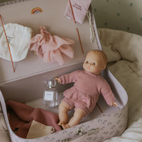 Minikane® Bőröndös baba - Ma Valise d’antan “Kit de Naissance” Deluxe tricot rose