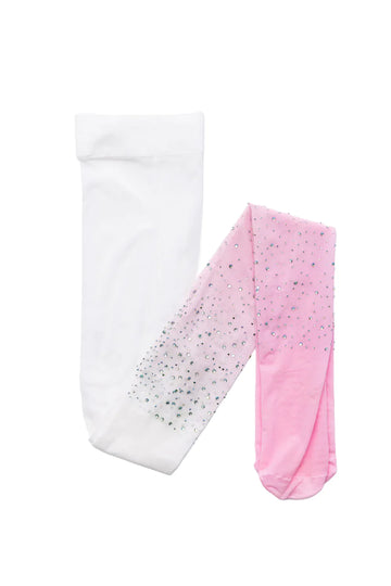 Stockings ombre shiny white-pink 3-8Y