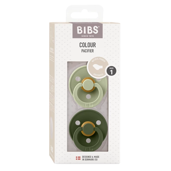 BIBS Colour 2-es szett - anatómiai cumifej - Zsálya/Terepzöld (0-6 hónap)