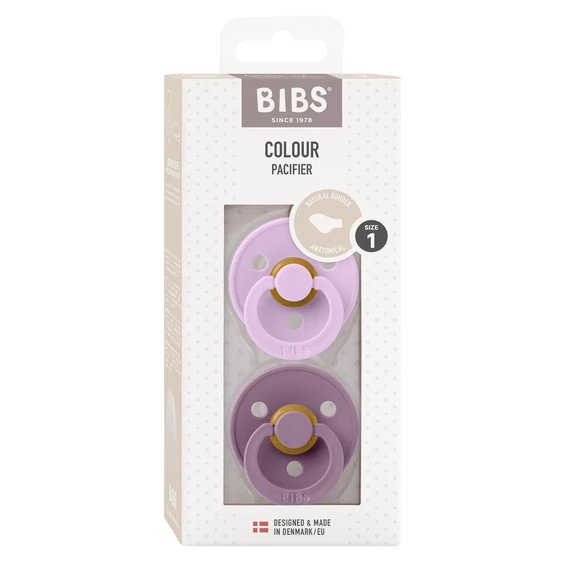 BIBS Colour 2-es szett - anatómiai cumifej - Viola/Mályva (0-6 hónap)