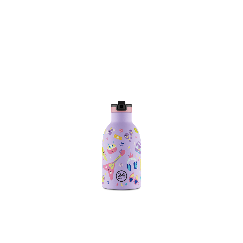 24BOTTLES® Kids Urban Rozsdamentes Acél Kulacs Szívószálas Kupakkal - Music Friends
