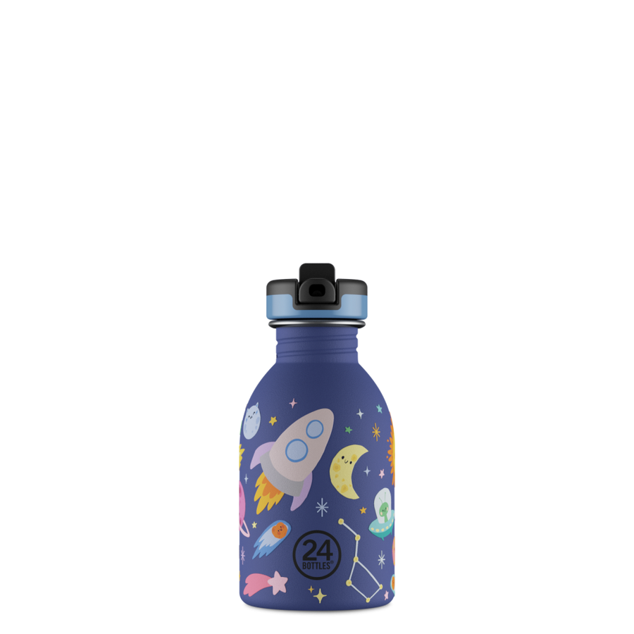 24BOTTLES® Kids Urban Rozsdamentes Acél Kulacs Szívószálas Kupakkal - Space Friends