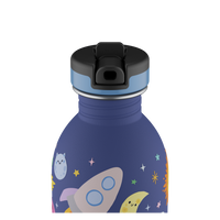 24BOTTLES® Kids Urban Rozsdamentes Acél Kulacs Szívószálas Kupakkal - Space Friends