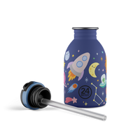 24BOTTLES® Kids Urban Rozsdamentes Acél Kulacs Szívószálas Kupakkal - Space Friends