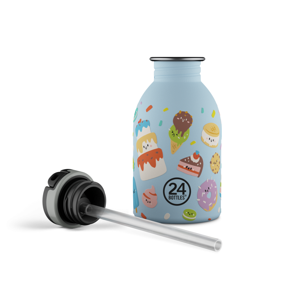 24BOTTLES® Kids Urban Rozsdamentes Acél Kulacs Szívószálas Kupakkal - Sweet Friends