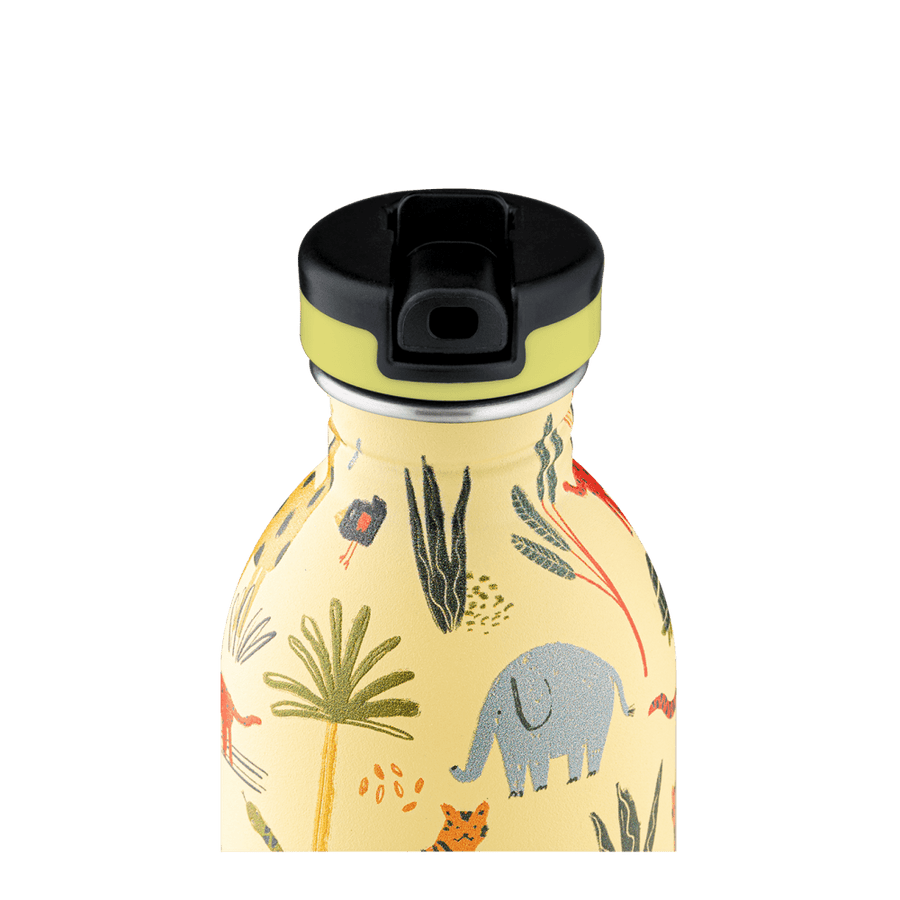 24BOTTLES® Kids Urban 330ml Rozsdamentes Acél Clima Kulacs Szívószálas Kupakkal - Jungle Friends - 24Bottles - Kulacs - OduStore