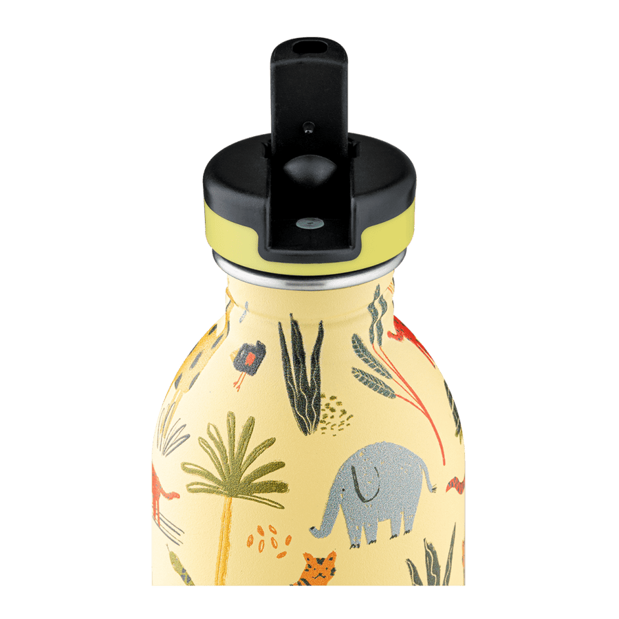 24BOTTLES® Kids Urban 330ml Rozsdamentes Acél Clima Kulacs Szívószálas Kupakkal - Jungle Friends - 24Bottles - Kulacs - OduStore