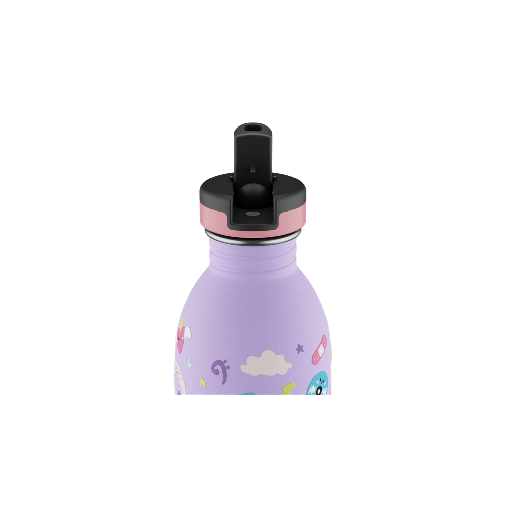 24BOTTLES® Kids Urban Rozsdamentes Acél Kulacs Szívószálas Kupakkal - Music Friends