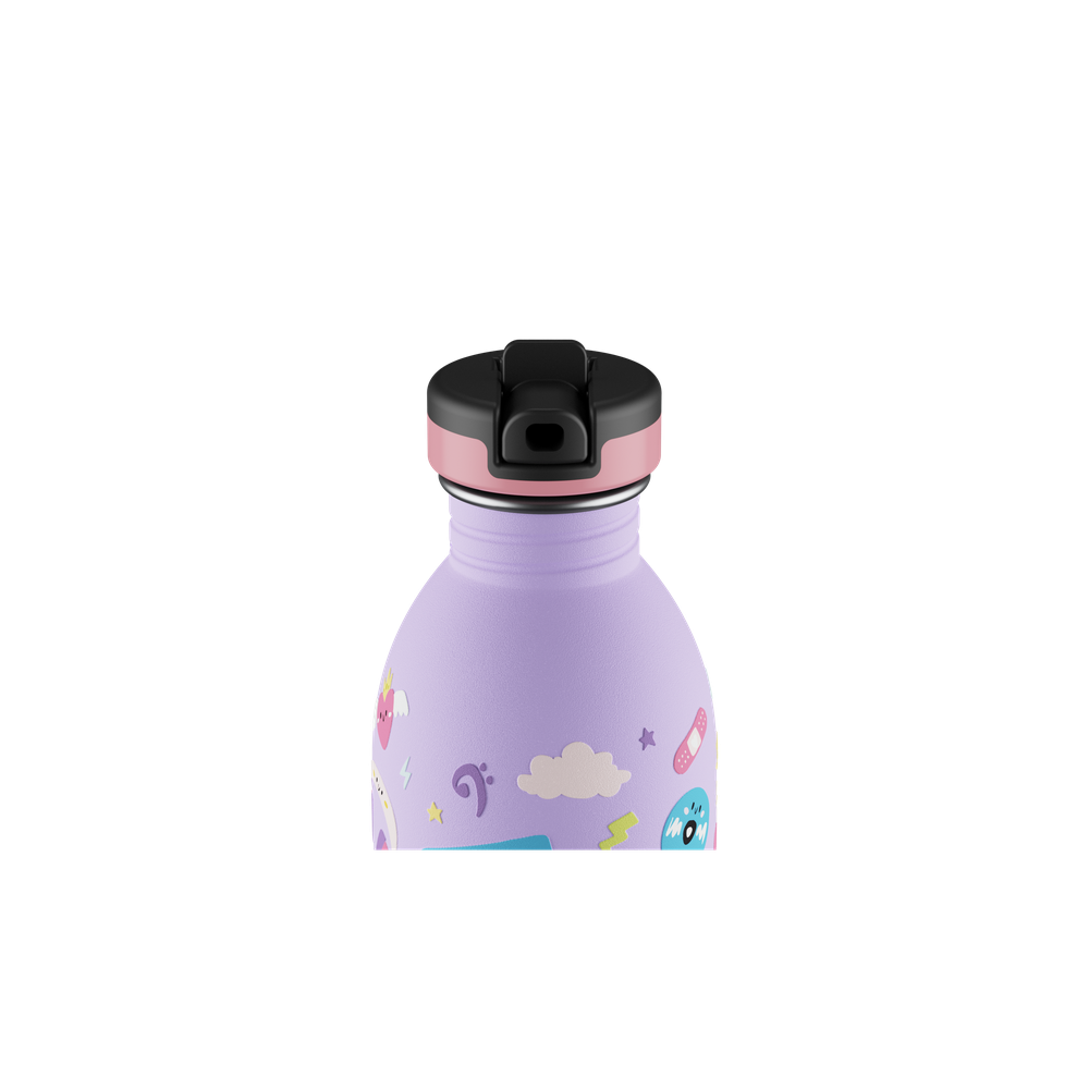 24BOTTLES® Kids Urban Rozsdamentes Acél Kulacs Szívószálas Kupakkal - Music Friends