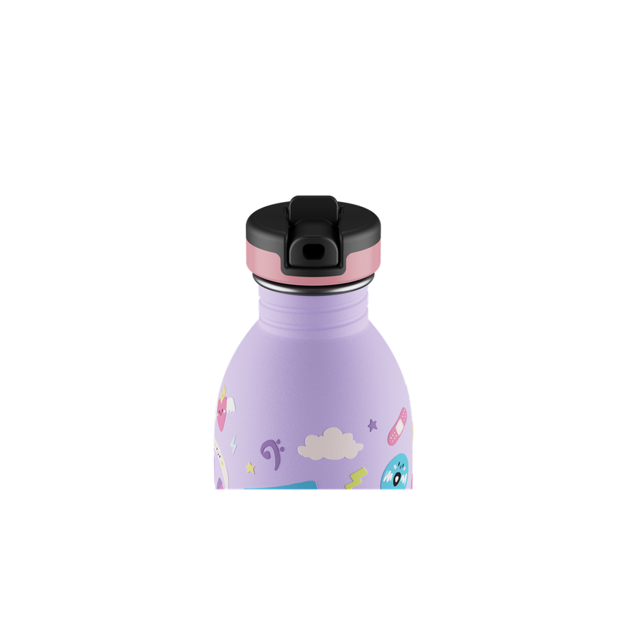 24BOTTLES® Kids Urban Rozsdamentes Acél Kulacs Szívószálas Kupakkal - Music Friends