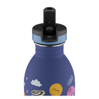 24BOTTLES® Kids Urban Rozsdamentes Acél Kulacs Szívószálas Kupakkal - Space Friends