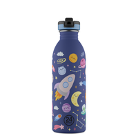 24BOTTLES® Kids Urban Rozsdamentes Acél Kulacs Szívószálas Kupakkal - Space Friends