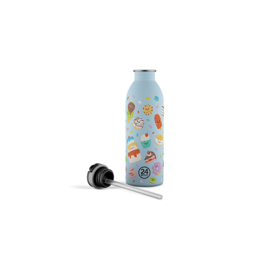 24BOTTLES® Kids Urban Rozsdamentes Acél Kulacs Szívószálas Kupakkal - Sweet Friends