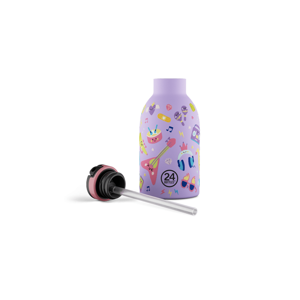 24BOTTLES® Kids Urban Rozsdamentes Acél Kulacs Szívószálas Kupakkal - Music Friends - 24Bottles - Kulacs - OduStore