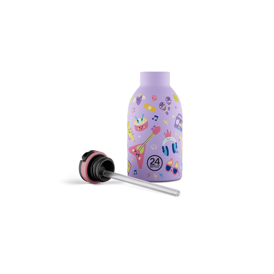 24BOTTLES® Kids Urban Rozsdamentes Acél Kulacs Szívószálas Kupakkal - Music Friends - 24Bottles - Kulacs - OduStore