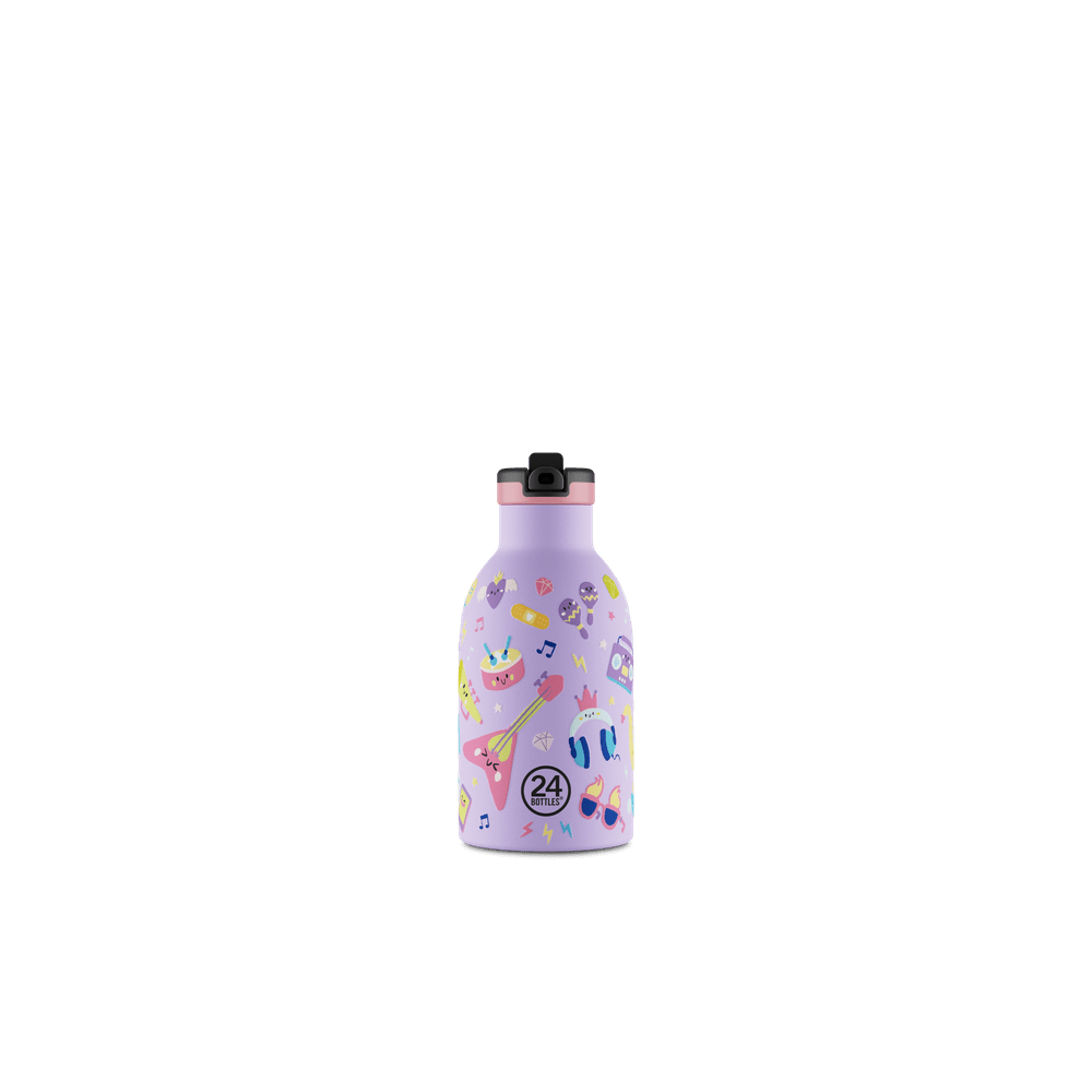 24BOTTLES® Kids Urban Rozsdamentes Acél Kulacs Szívószálas Kupakkal - Music Friends - 24Bottles - Kulacs - OduStore