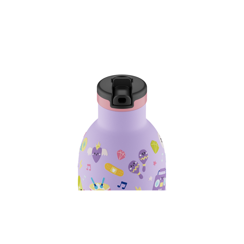 24BOTTLES® Kids Urban Rozsdamentes Acél Kulacs Szívószálas Kupakkal - Music Friends - 24Bottles - Kulacs - OduStore