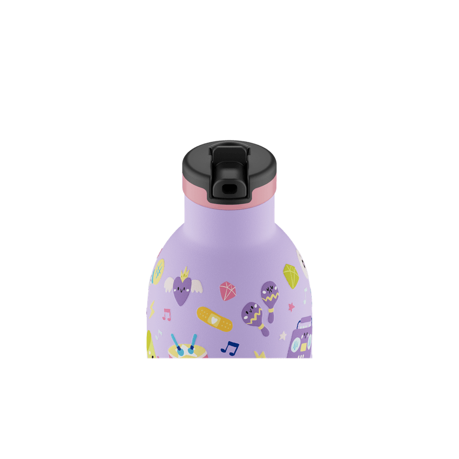 24BOTTLES® Kids Urban Rozsdamentes Acél Kulacs Szívószálas Kupakkal - Music Friends - 24Bottles - Kulacs - OduStore