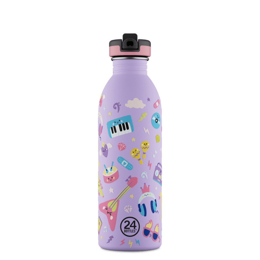 24BOTTLES® Kids Urban Rozsdamentes Acél Kulacs Szívószálas Kupakkal - Music Friends - 24Bottles - Kulacs - OduStore