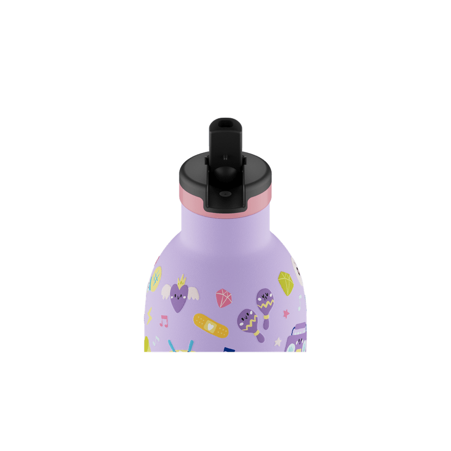 24BOTTLES® Kids Urban Rozsdamentes Acél Kulacs Szívószálas Kupakkal - Music Friends - 24Bottles - Kulacs - OduStore