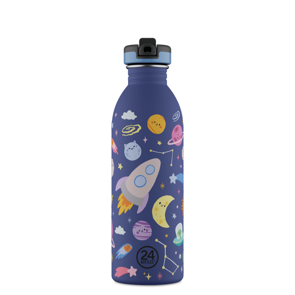 24BOTTLES® Kids Urban Rozsdamentes Acél Kulacs Szívószálas Kupakkal - Space Friends - 24Bottles - Kulacs - OduStore