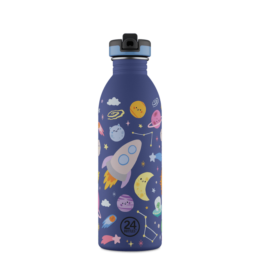 24BOTTLES® Kids Urban Rozsdamentes Acél Kulacs Szívószálas Kupakkal - Space Friends - 24Bottles - Kulacs - OduStore