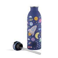 24BOTTLES® Kids Urban Rozsdamentes Acél Kulacs Szívószálas Kupakkal - Space Friends - 24Bottles - Kulacs - OduStore