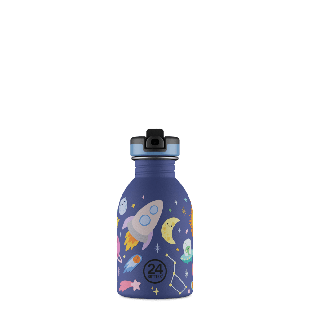 24BOTTLES® Kids Urban Rozsdamentes Acél Kulacs Szívószálas Kupakkal - Space Friends - 24Bottles - Kulacs - OduStore