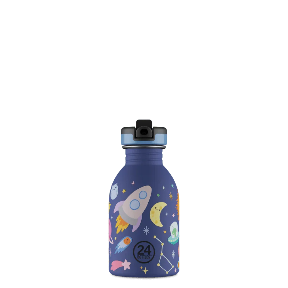 24BOTTLES® Kids Urban Rozsdamentes Acél Kulacs Szívószálas Kupakkal - Space Friends - 24Bottles - Kulacs - OduStore