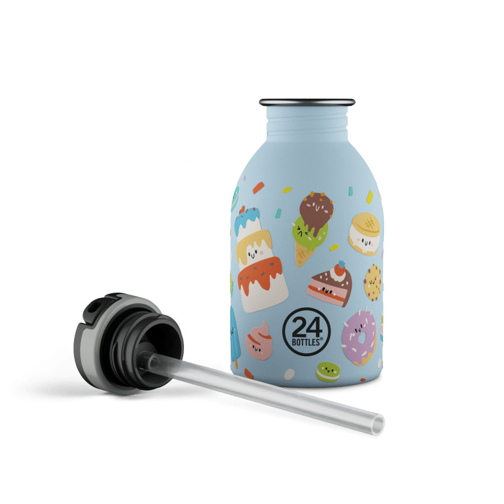 24BOTTLES® Kids Urban Rozsdamentes Acél Kulacs Szívószálas Kupakkal - Sweet Friends - 24Bottles - Kulacs - OduStore