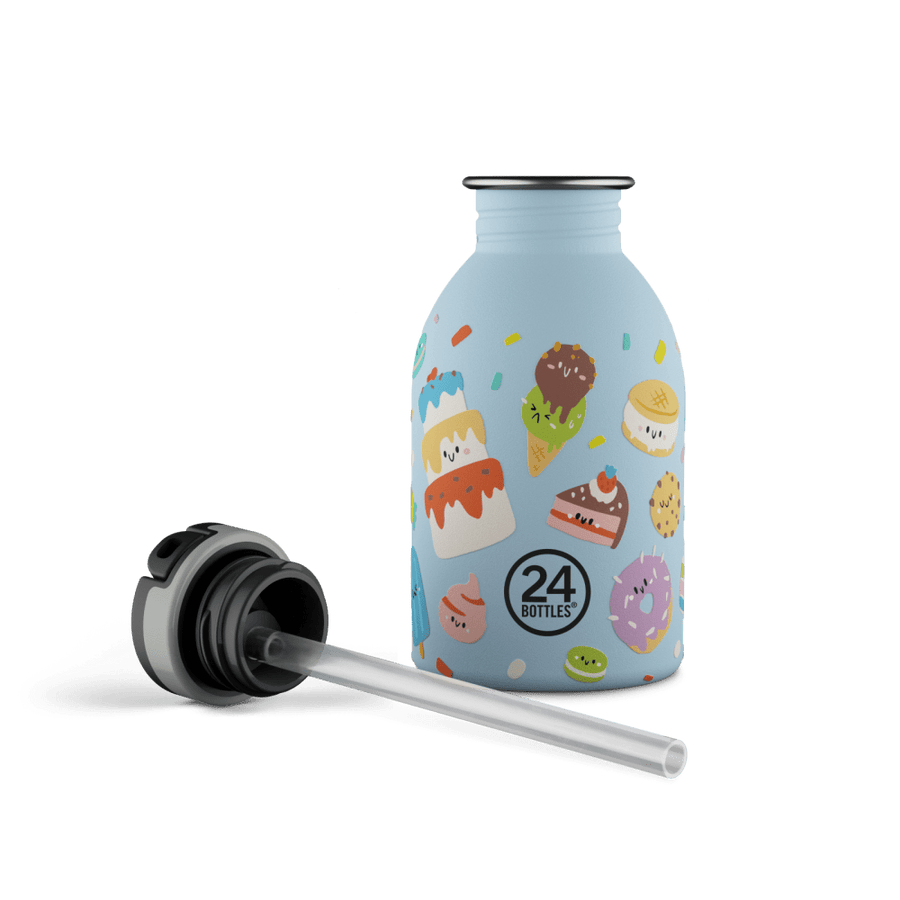 24BOTTLES® Kids Urban Rozsdamentes Acél Kulacs Szívószálas Kupakkal - Sweet Friends - 24Bottles - Kulacs - OduStore