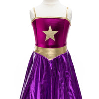 Great Pretenders Superhero Star köpeny és fejdísz - Magenta/Purple