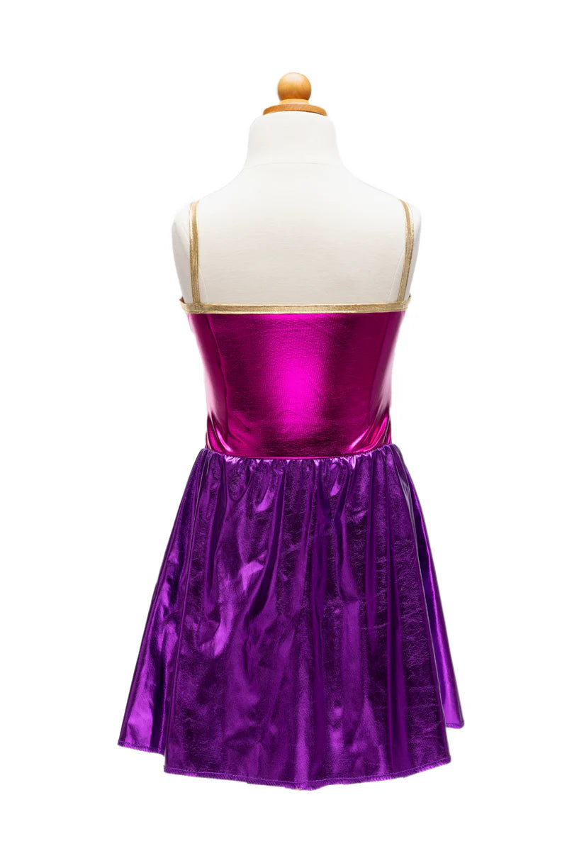Great Pretenders Superhero Star köpeny és fejdísz - Magenta/Purple
