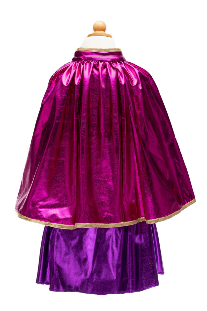 Great Pretenders Superhero Star köpeny és fejdísz - Magenta/Purple