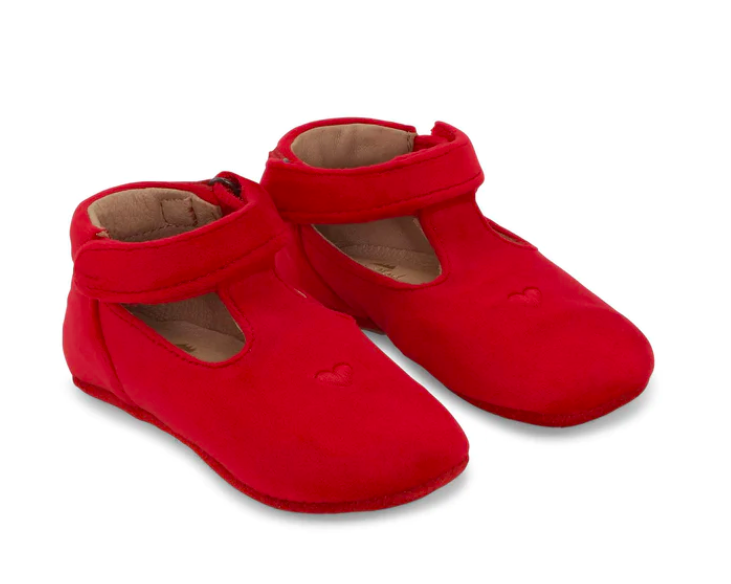 Konges Sløjd® Coco Coeur Bársony Félcipő - Red
