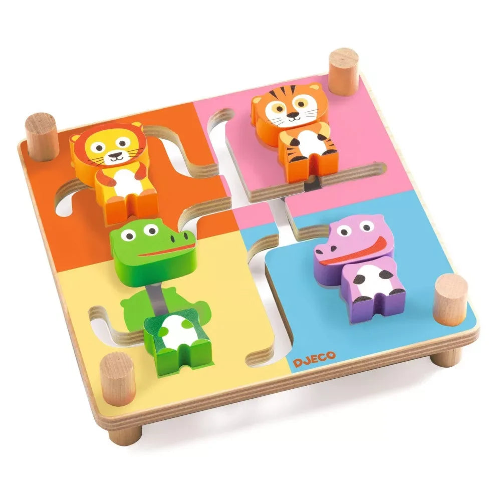 Djeco Discovery Game - Winding Animals - Spinamix