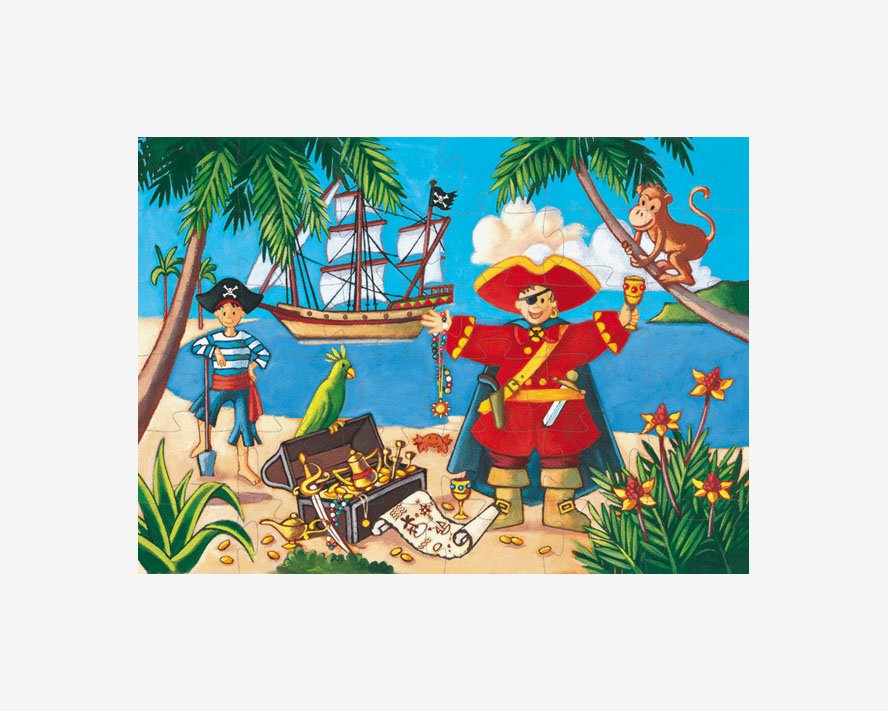 Djeco® Formadobozos puzzle – Kalózok kincse – 36 db-os