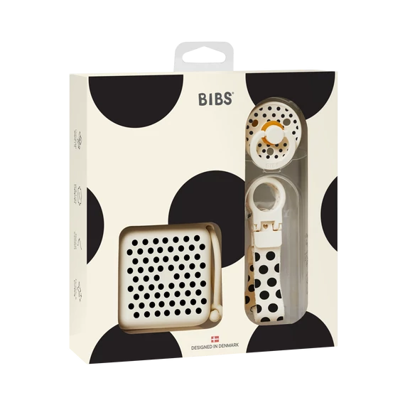 BIBS Studio Polka ajándékcsomag - Krémfehér/Fekete