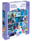 Szépség és a Szörnyeteg mesés puzzle doboz, 100 darabos, gyermekeknek, illusztrált jelenetekkel