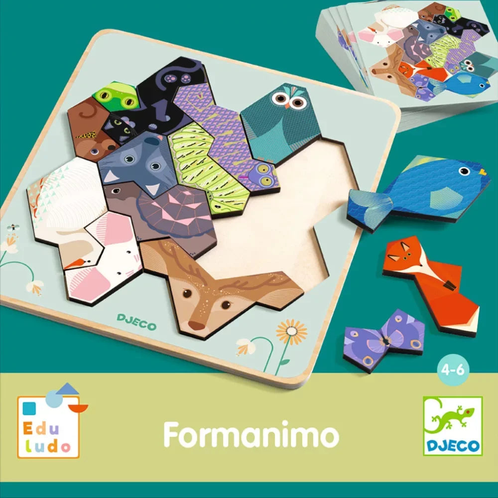Djeco Educational Game - Animal Shapes Puzzle - Eduludo FormAnimo