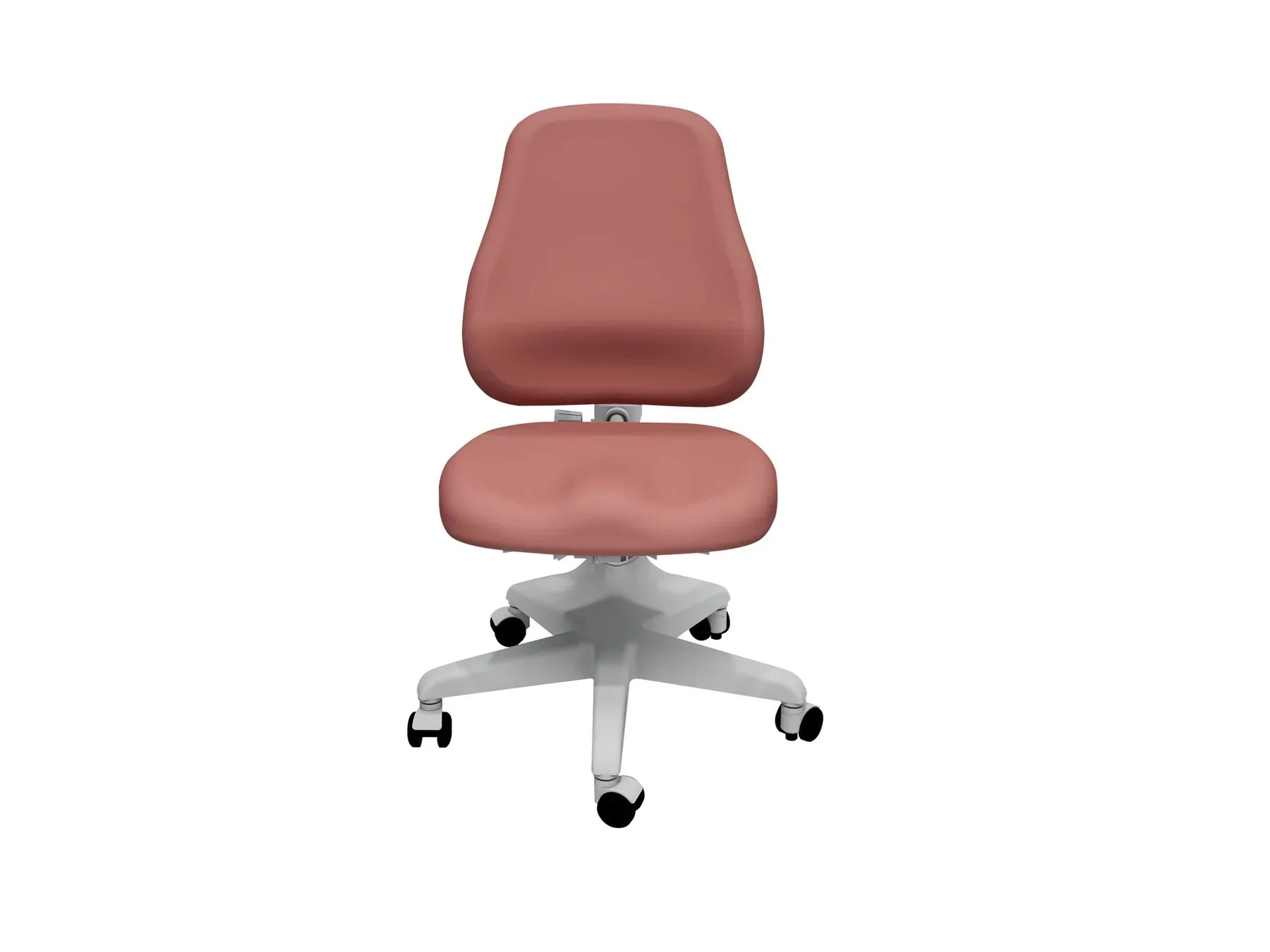 Rózsaszín ergonomikus görgős gyerek szék fehér fém vázzal, modern design