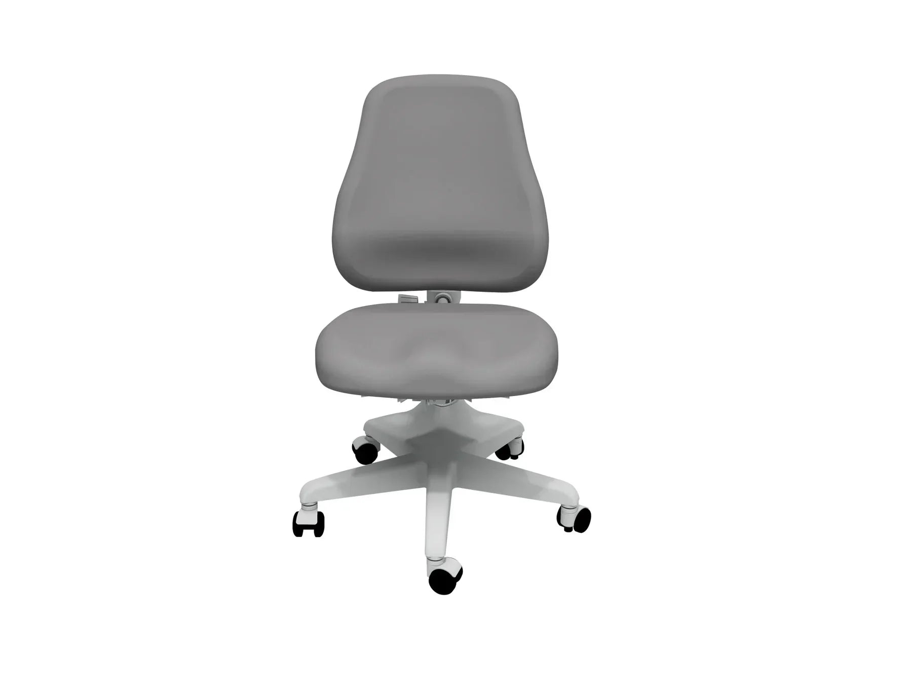 Szürke ergonomikus gyerek forgószék fehér lábakkal, modern dizájn
