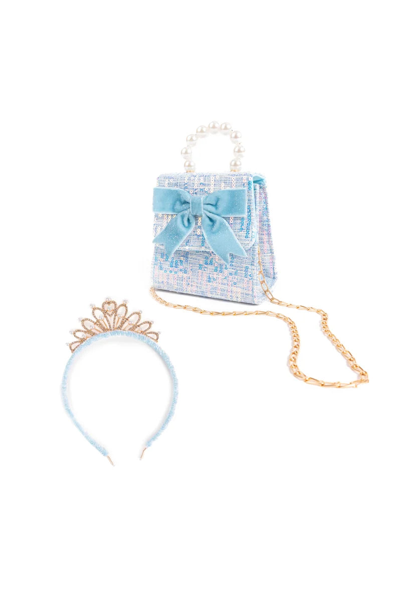 Great Pretenders Mademoiselle mini táska hajpánttal – Kék