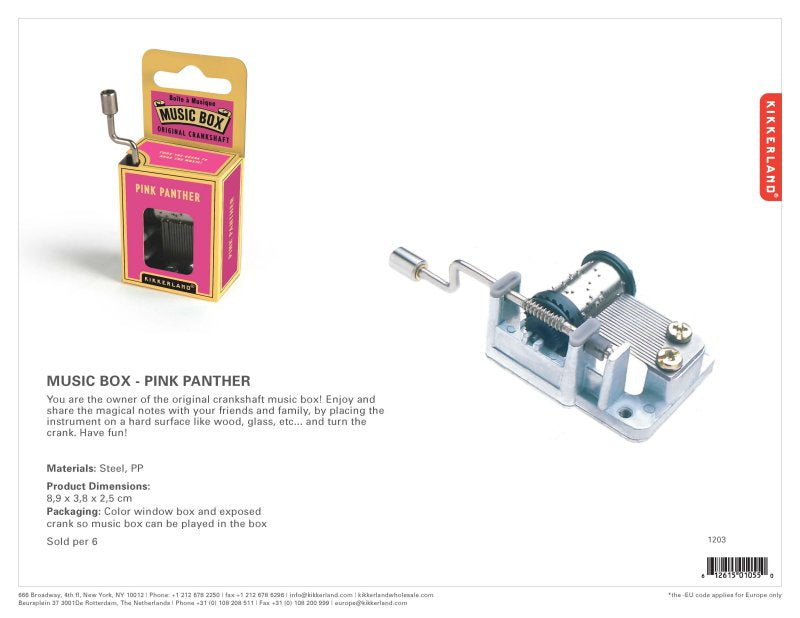 Kidoki Pink Panther Crank Music Box – Felhúzós zenélődoboz