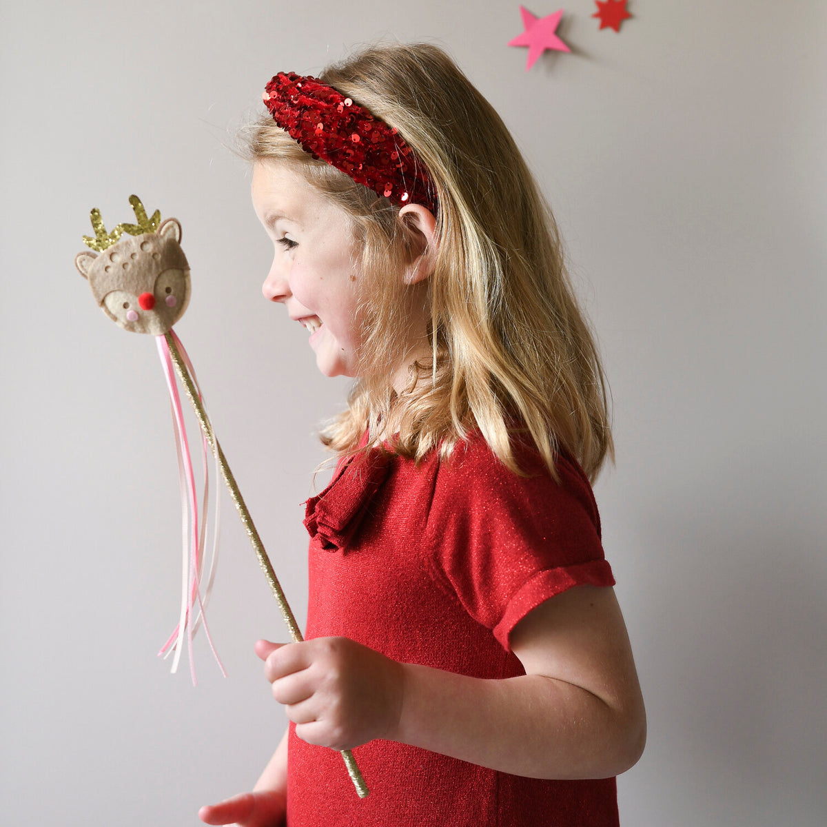 Rockahula Glitter Velvet Headband - Red